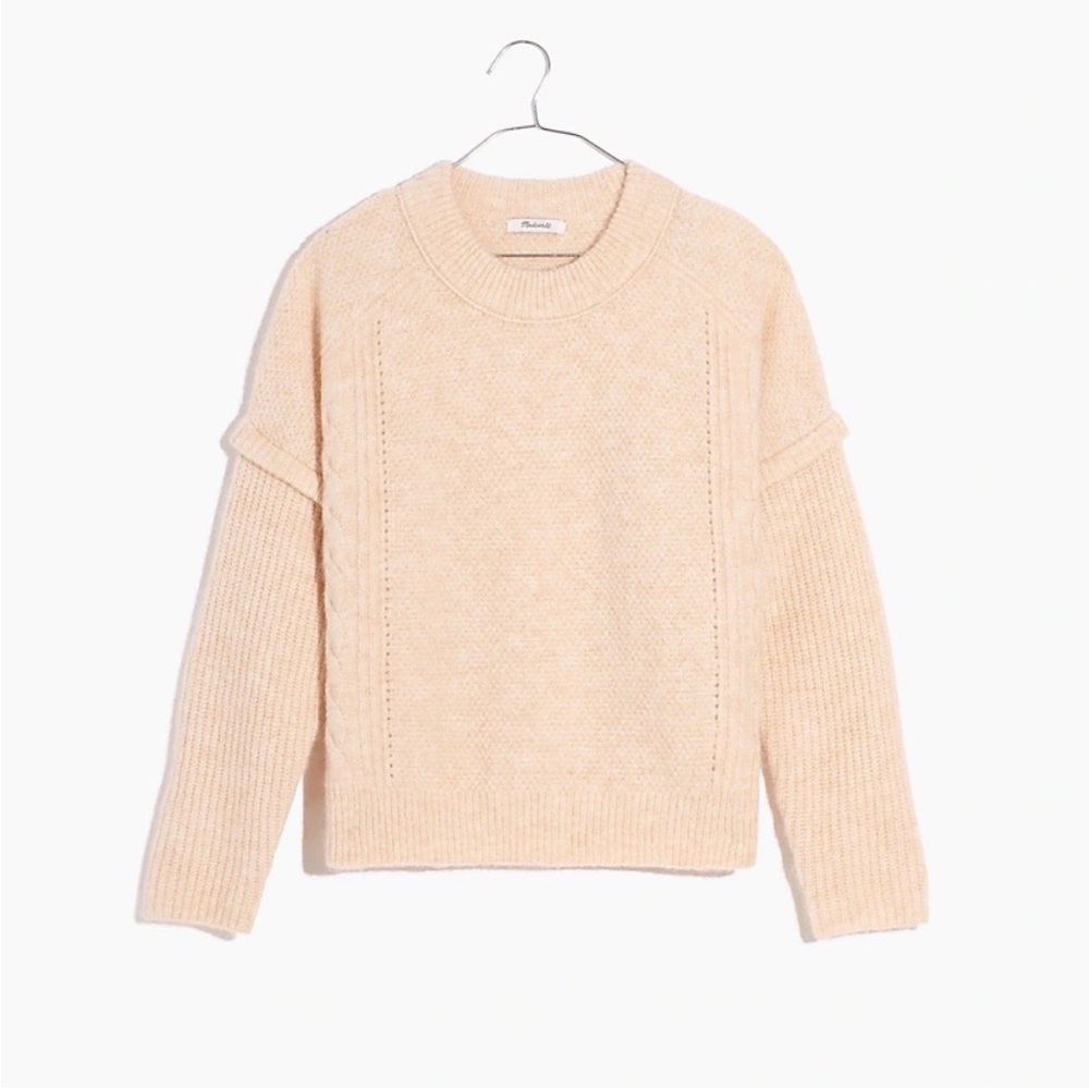 Madewell Ecru Will Blend Cable‎ Knot Sweater Size Small NWT